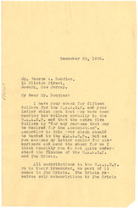 Letter from W. E. B. Du Bois to George A. Douglas