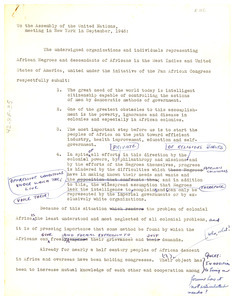 Draft of United Nations petition