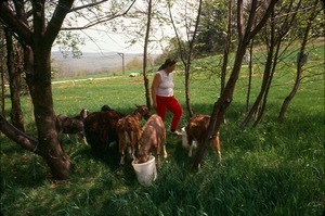 Joanne Santos with goats