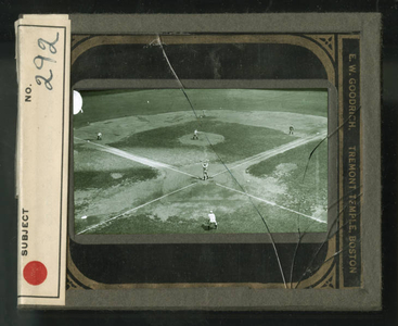 Leslie Mann Baseball Lantern Slide, No. 292