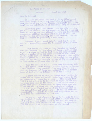 Transcript of a letter from Leon Mann to Laurence L. Doggett (March 22, 1916)