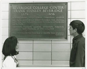 Beveridge Center Dedication Plaque