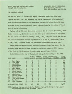 Springfield College Sports News Release, 1965