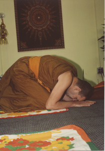 Money Tree: Venerable John Massey bows during the fundraising event, 1987