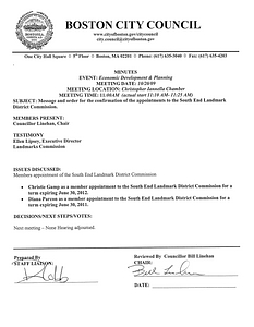 Committee on Economic Development and Planning meeting minutes, October 20, 2009