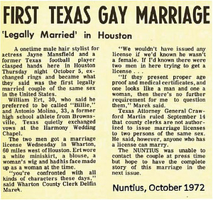 First Texas Gay Marriage