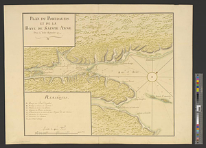 Plan du Portdauphin et de la Baye de Sainte Anne dans l'Isle Royale