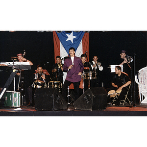 Eddie Santiago and his band at the Festival Puertorriqueño