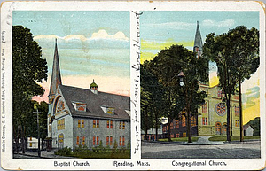 Baptist Church [and] Congregational Church, Reading, Mass.