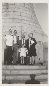 Family poses at Mt. Greylock Summit.