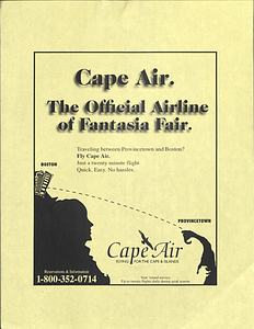 Cape Air. The Official Airline of Fantasia Fair.
