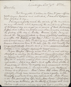 Letter from Benjamin Waterhouse to Nathaniel Bowditch