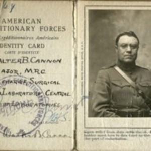 Identity card for Walter B. Cannon.