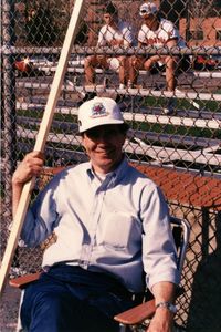 Suffolk University Athletics Director James E. Nelson at baseball game