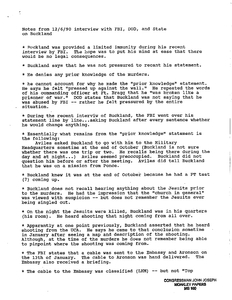 "Notes on 12/6/1990 interview with FBI, DOD, and State on Buckland"