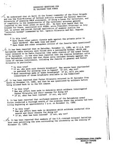 Suggested questions for the El Salvador Task Force to ask during the course of the Jesuit murder investigation