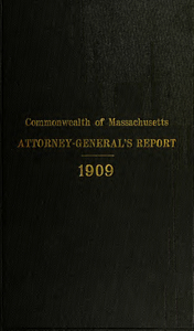 Report of the attorney general for the year ending January 19, 1910