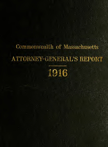 Report of the attorney general for the year ending January 17, 1917