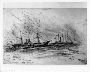 The Banks Expedition - The U.S. Steam Transport "Ericsson Going to the Assistance of U.S. Transport "Thames" off Hatteras
