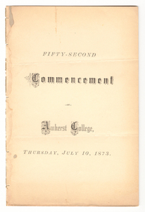 Amherst College Commencement program, 1873 July 10