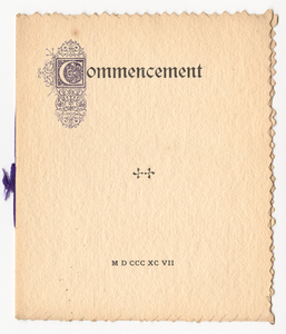 Amherst College Commencement program, 1897 June 30