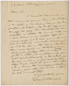Edward Hitchcock letter to John Griscom, 1828 August 20