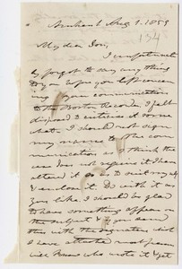 Edward Hitchcock letter to Edward Hitchcock, Jr., 1859 August 1