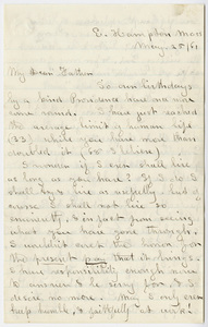 Edward Hitchcock, Jr. letter to Edward Hitchcock, 1861 May 25