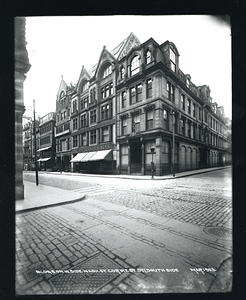 Buildings on west side Washington Street, corner West Street south side