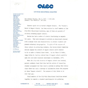 Press release, May 3, 1977.