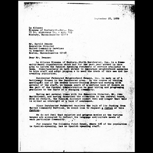 Correspondence between Ana Maria Diamond and Harold W. Demone, Jr. Ph. D.