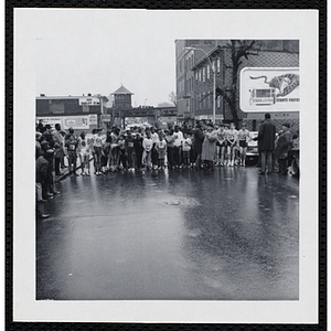 Runners gather at the start line of the Roxbury Road Race