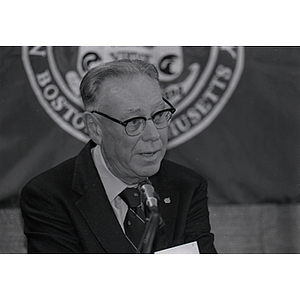 George A. Snell speaking at the Snell Library dedication