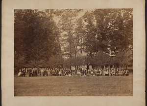 Group portrait of Hogg, Brown and Taylor's employee picnic, Framingham, Mass., undated