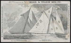 Trade card for the No. 8 Wheeler & Wilson, Wheeler & Wilson Mfg. Co., Boston, Mass., undated