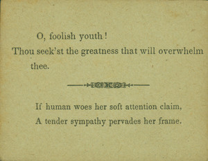 Back of game card 34 from "Characteristics; An Original Game by a Lady"