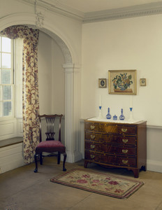 Southwest chamber showing window and bureau, Hamilton House, South Berwick, Maine