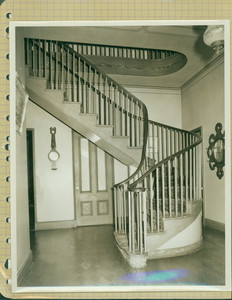 Tucker Family photograph album, staircase, page thirteen, Wiscasset, Maine, undated