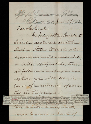 Charles F. Benjamin to Thomas Lincoln Casey, June 17, 1872