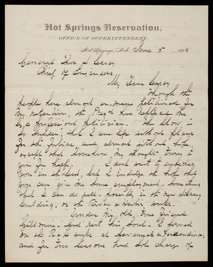 Charles Field to Thomas Lincoln Casey, June 5, 1889