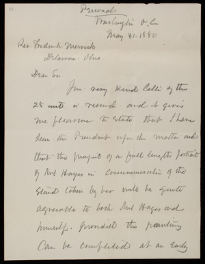 Thomas Lincoln Casey to Rev. Frederick Merrick, May 31, 1880