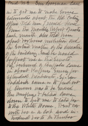Thomas Lincoln Casey Notebook, November 1894-March 1895, 034, Wind N. E. Sen Lyman came
