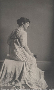 Elizabeth Greely Merrill [Mrs. F. D. Millett], seated, in Roman costume