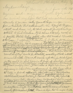 Letter from Benjamin Smith Lyman to Mary Lyman