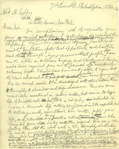 Letter from Benjamin Smith Lyman to Frank Moore Colby
