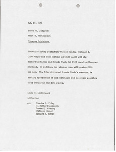 Memorandum from Mark H. McCormack to Sarah M. Chappell