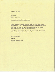 Memorandum from Mark H. McCormack to Peter Kuhn