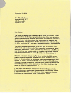 Letter from Mark H. McCormack to Walter X. Moser
