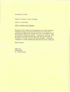 Memorandum from Mark H. McCormack to Robert S. Burton