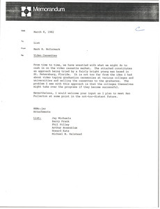 Memorandum from Mark H. McCormack to list